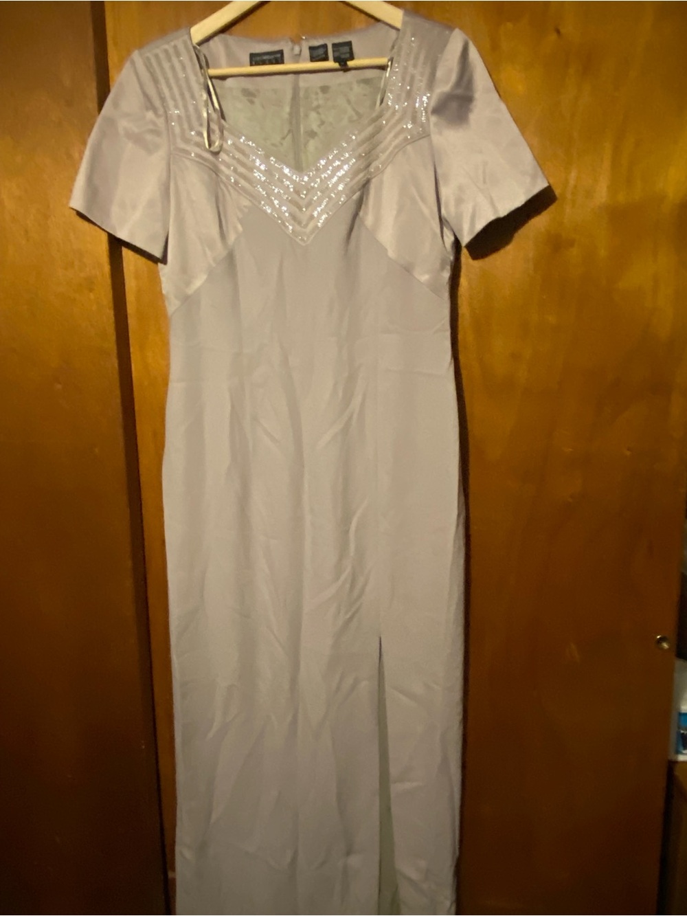 Liz Claiborne Lavender Short-Sleeve Maxi Dress
